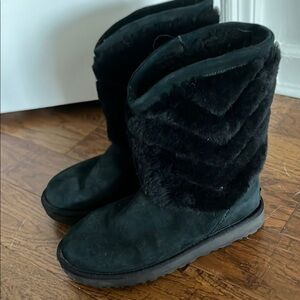 Women's UGG Black Fur-Lined Boots